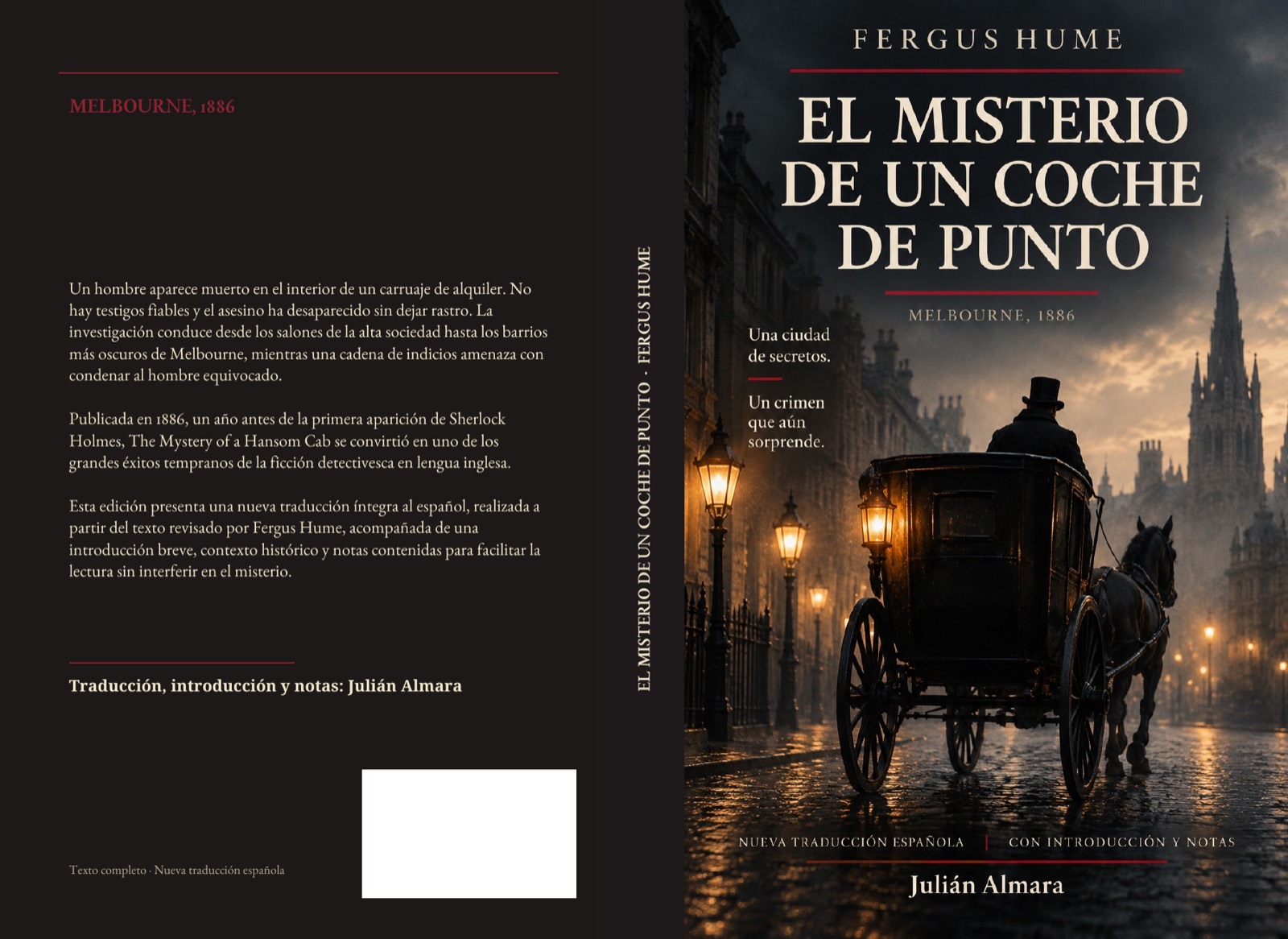 Cubierta de El misterio de un coche de punto, de Fergus Hume