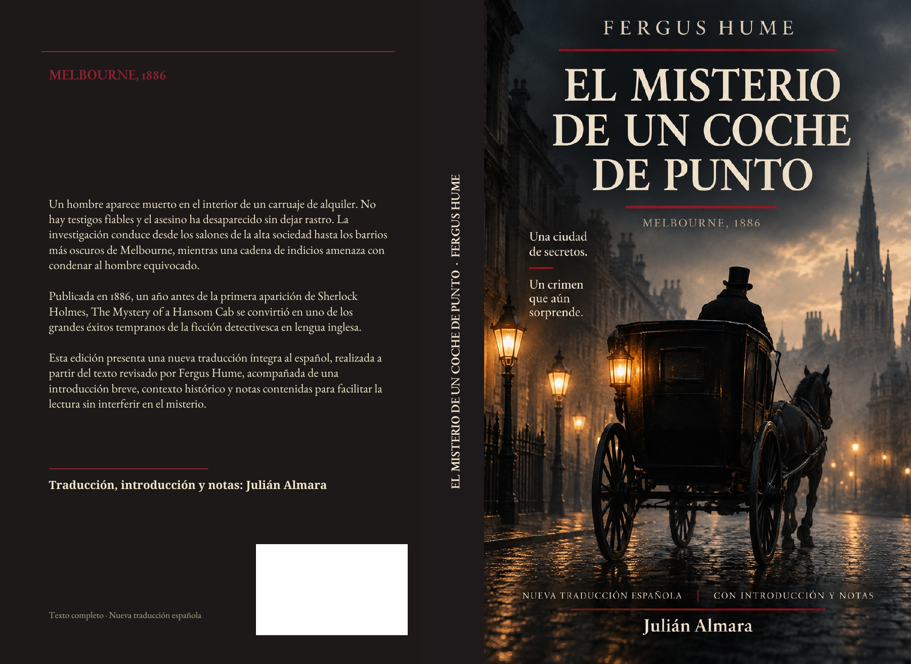 Cubierta de El misterio de un coche de punto, de Fergus Hume